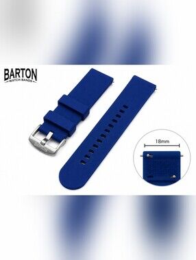 Barton Blue Silicone Watch Band 18mm Quick Release Sport‎ Strap Waterproof